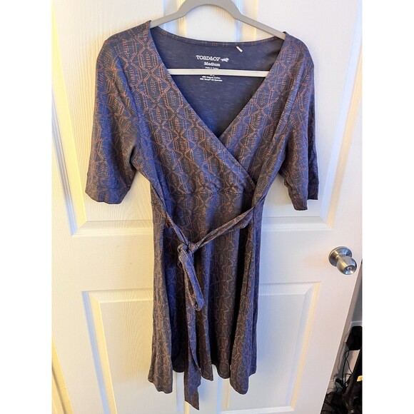 Toad & Co. Cue Wrap Cafe Organic Cotton Dress Women's M Boho Skater Gorpcore - Picture 3 of 8